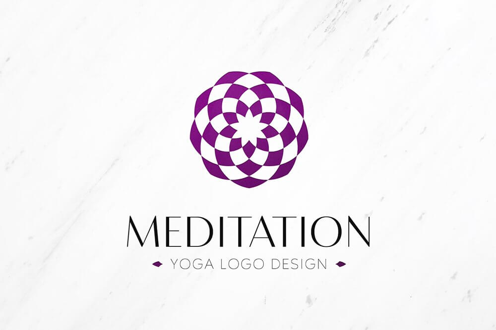 Logo with the image of a lotus with geometric petals and the inscription "Blossoming" on a white background.