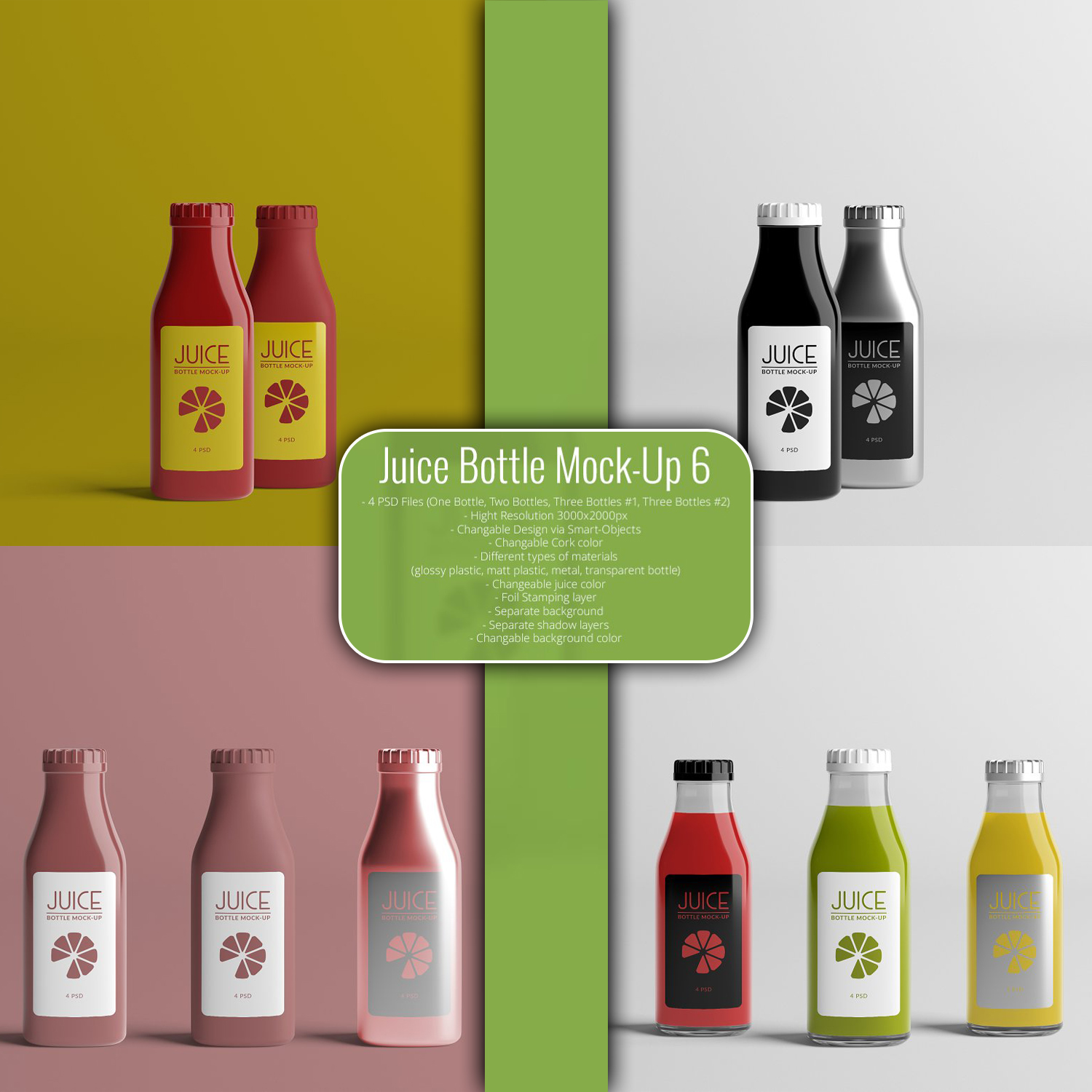 Editable Juice Bottle Label Template, Printable Clear Juice Bottle
