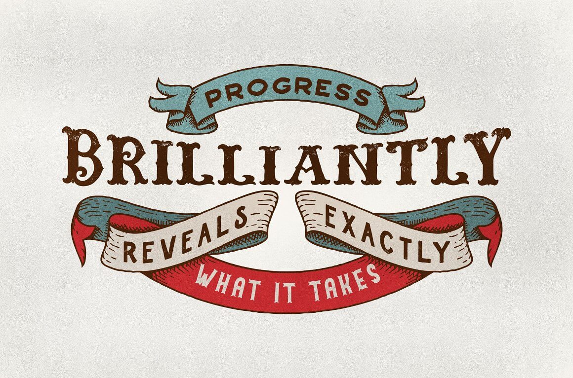 Logo with inscription "Progress brilliantly reveals what it takes exactly.