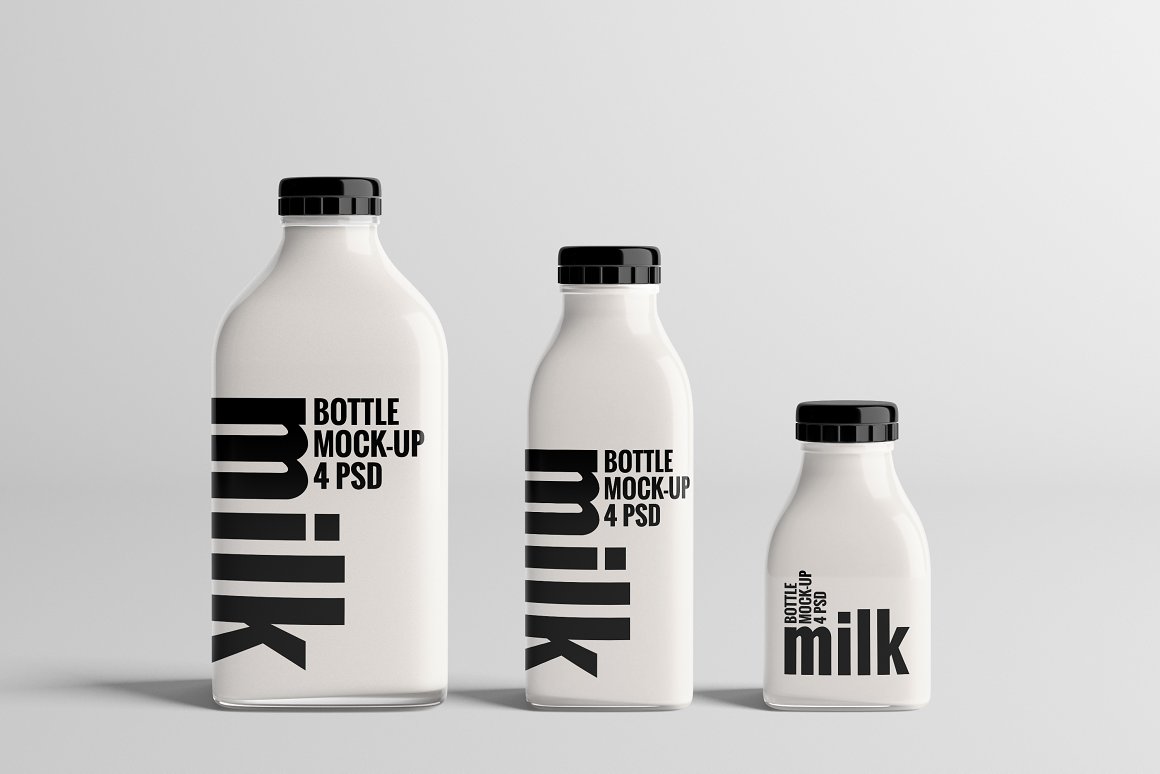 Small Plastic Milk Bottle - Free Mockup - Dealjumbo