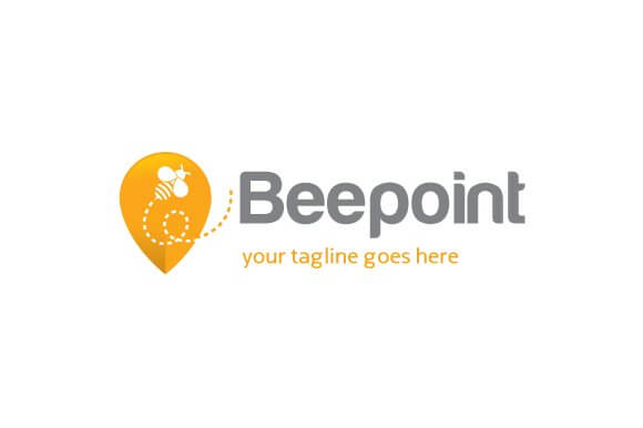 Inscription Beepoint and logo with image bee.