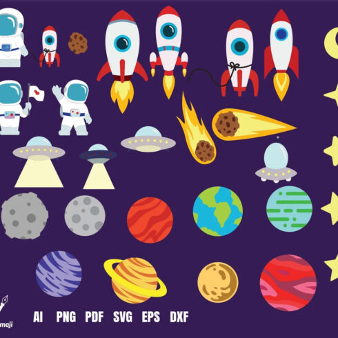 Galaxy Space SVG Bundles , Astronaut Clipart | MasterBundles