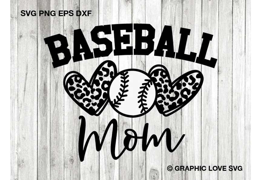 Lettering baseball mom with tiger hearts and a baseball.