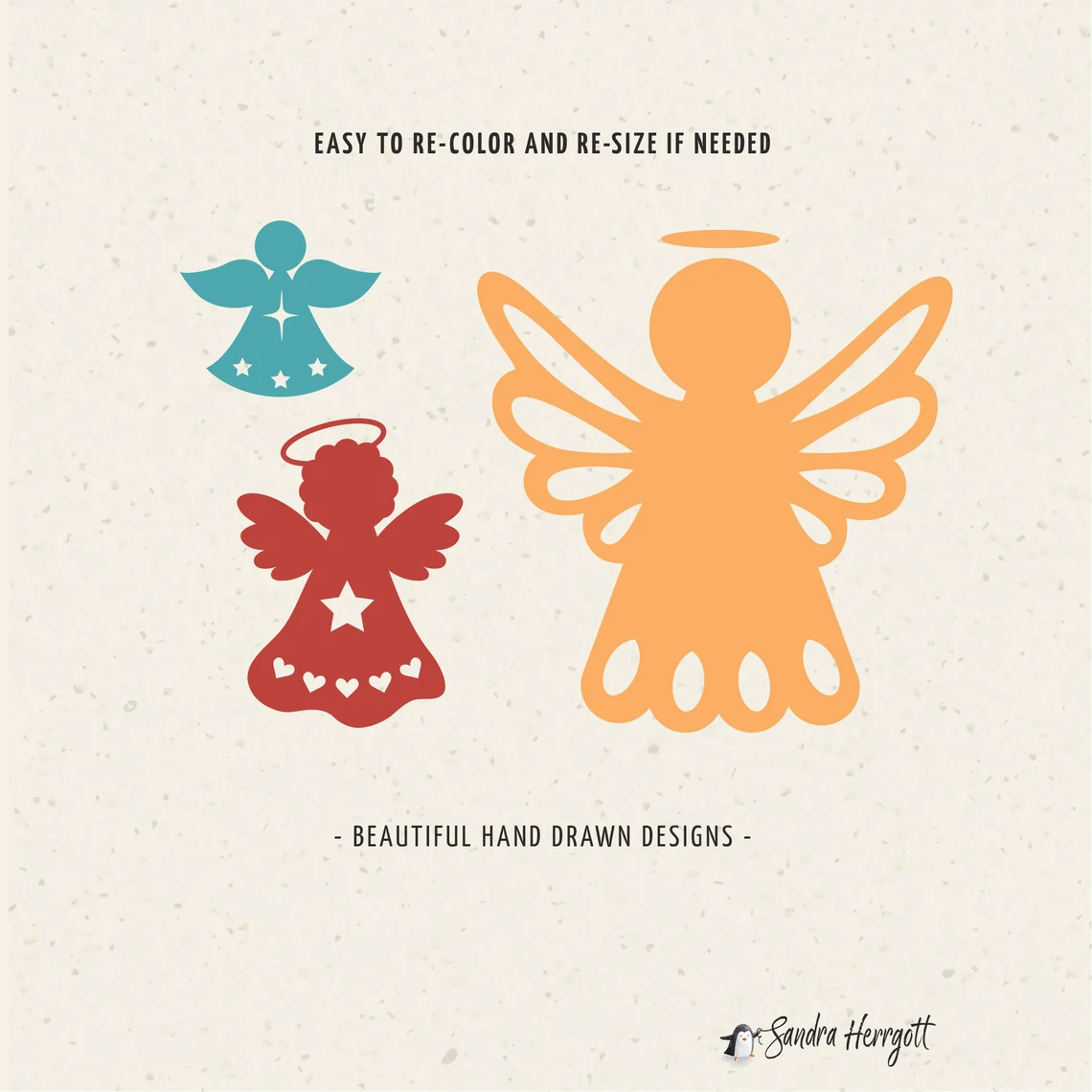 Small angels of different colors.