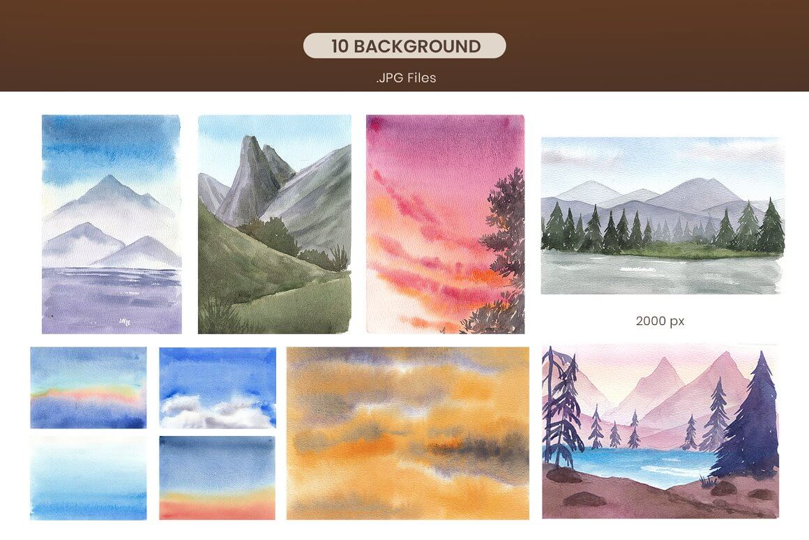 10 backgrounds with the image of nature.
