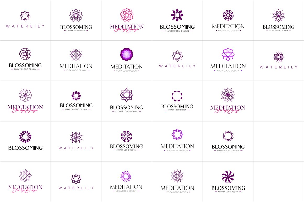 Many types of logo Waterlily.