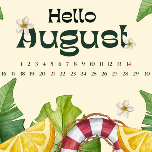 Free Printable August Calendar | Master Bundles