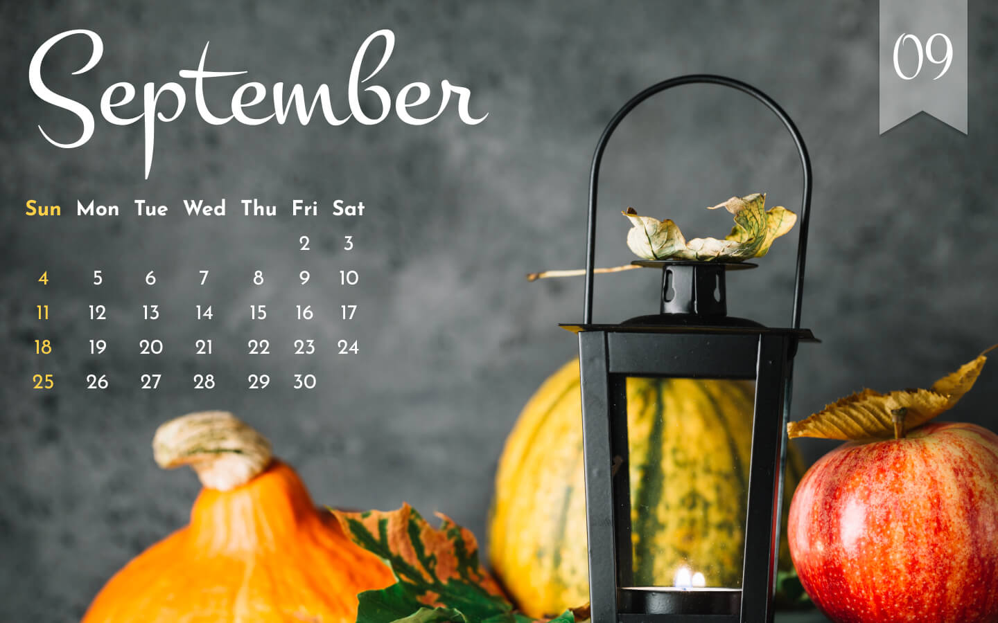 Free Printable Pumpkin September Editable Calendar Facebook Image.