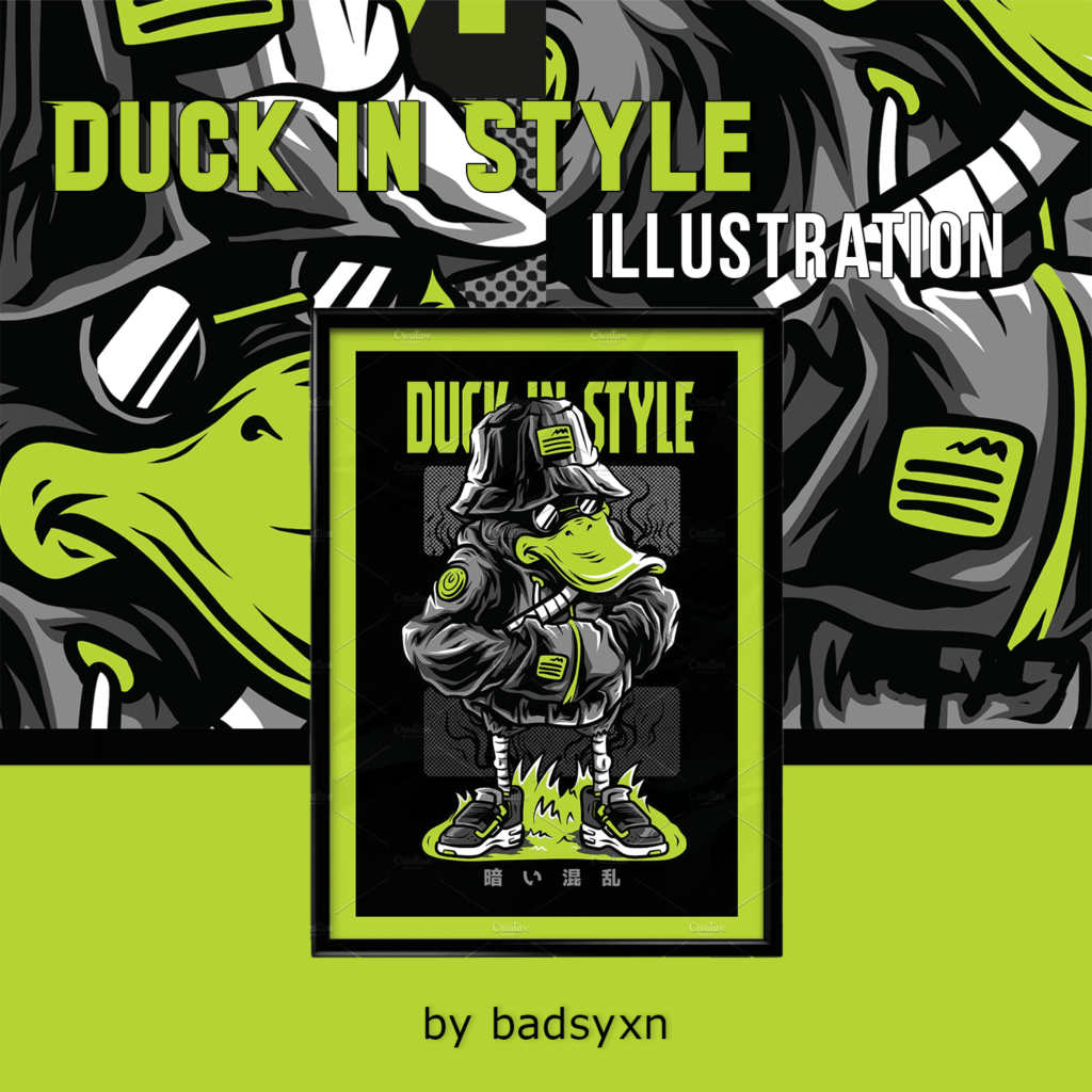 Duck in Style Illustration – MasterBundles