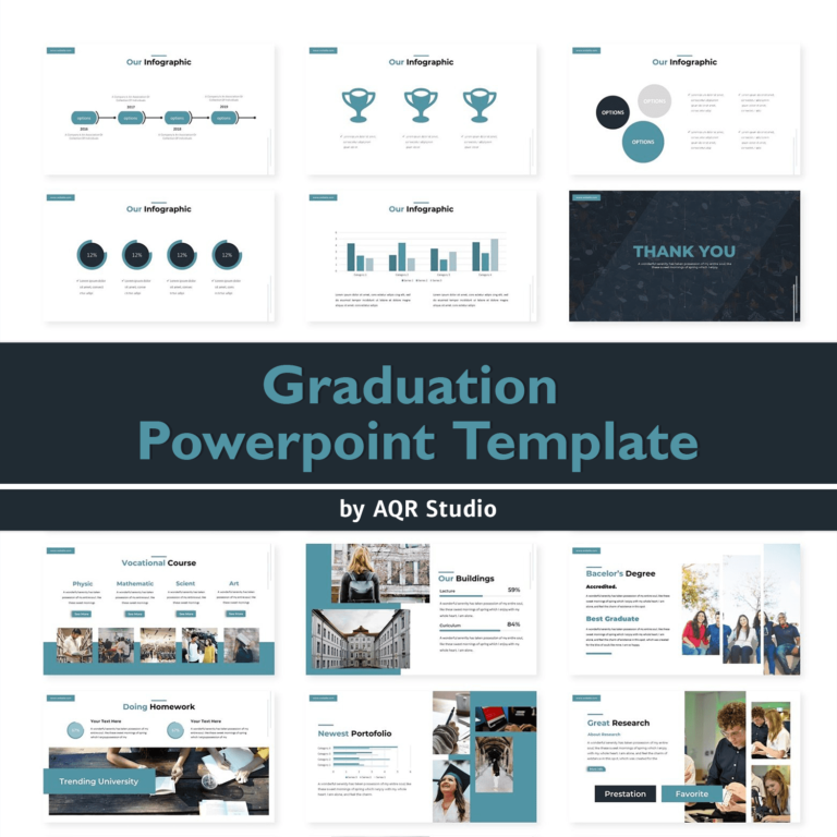 Graduation PowerPoint Template 5 Premade Colors – MasterBundles
