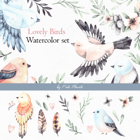 Lovely Birds. Watercolor Set cover image.