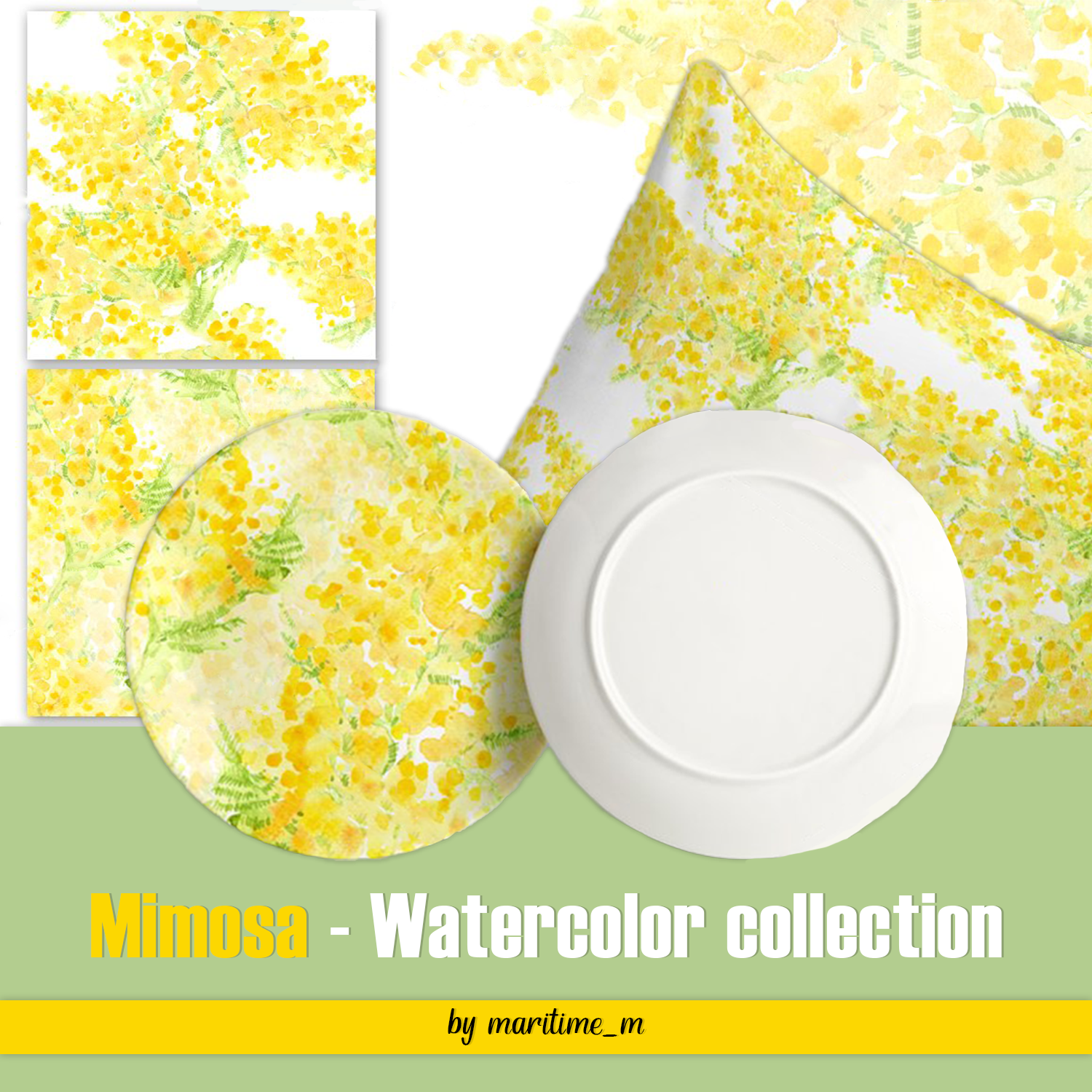 Mimosa. watercolor collection preview.