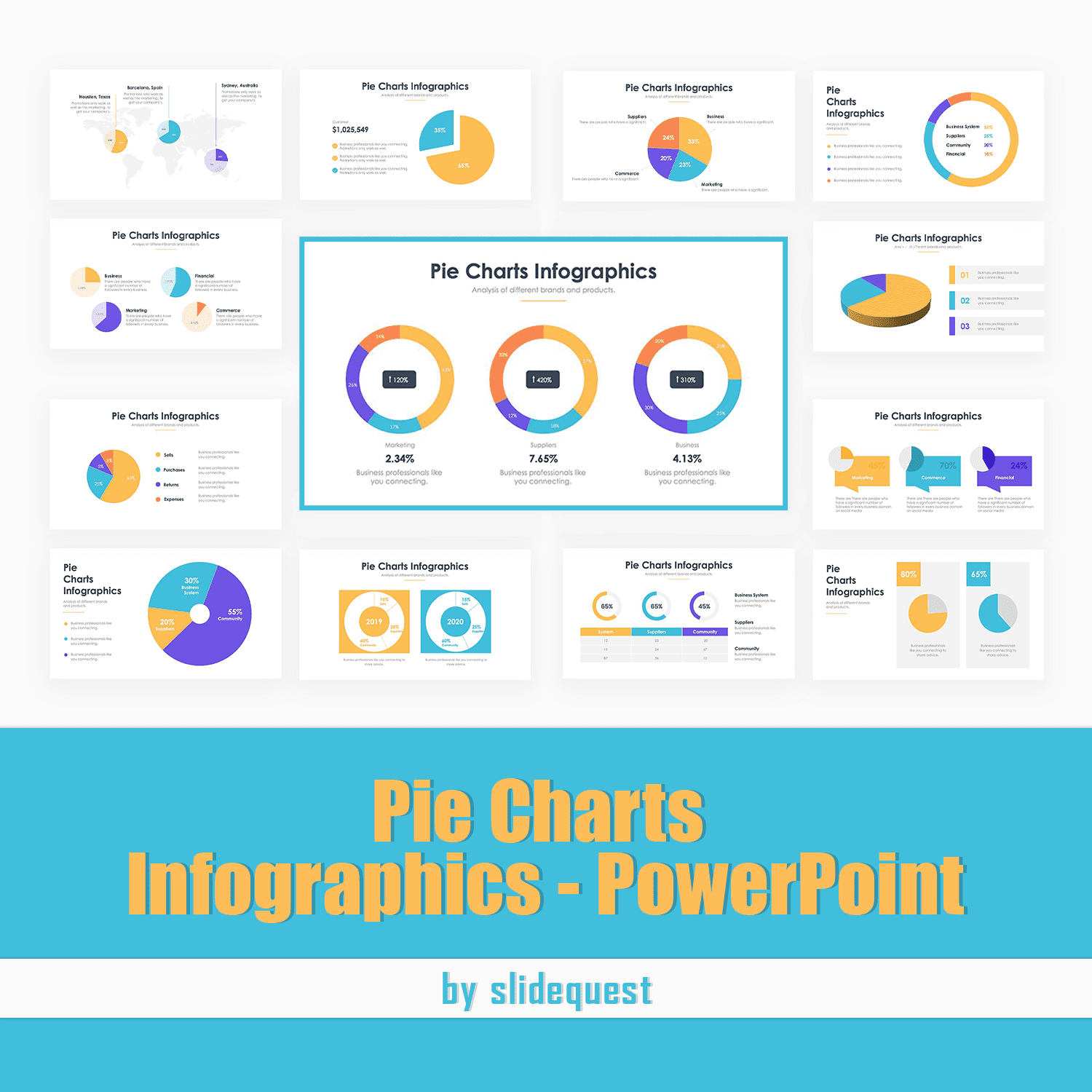 pie charts infographics powerpoint.