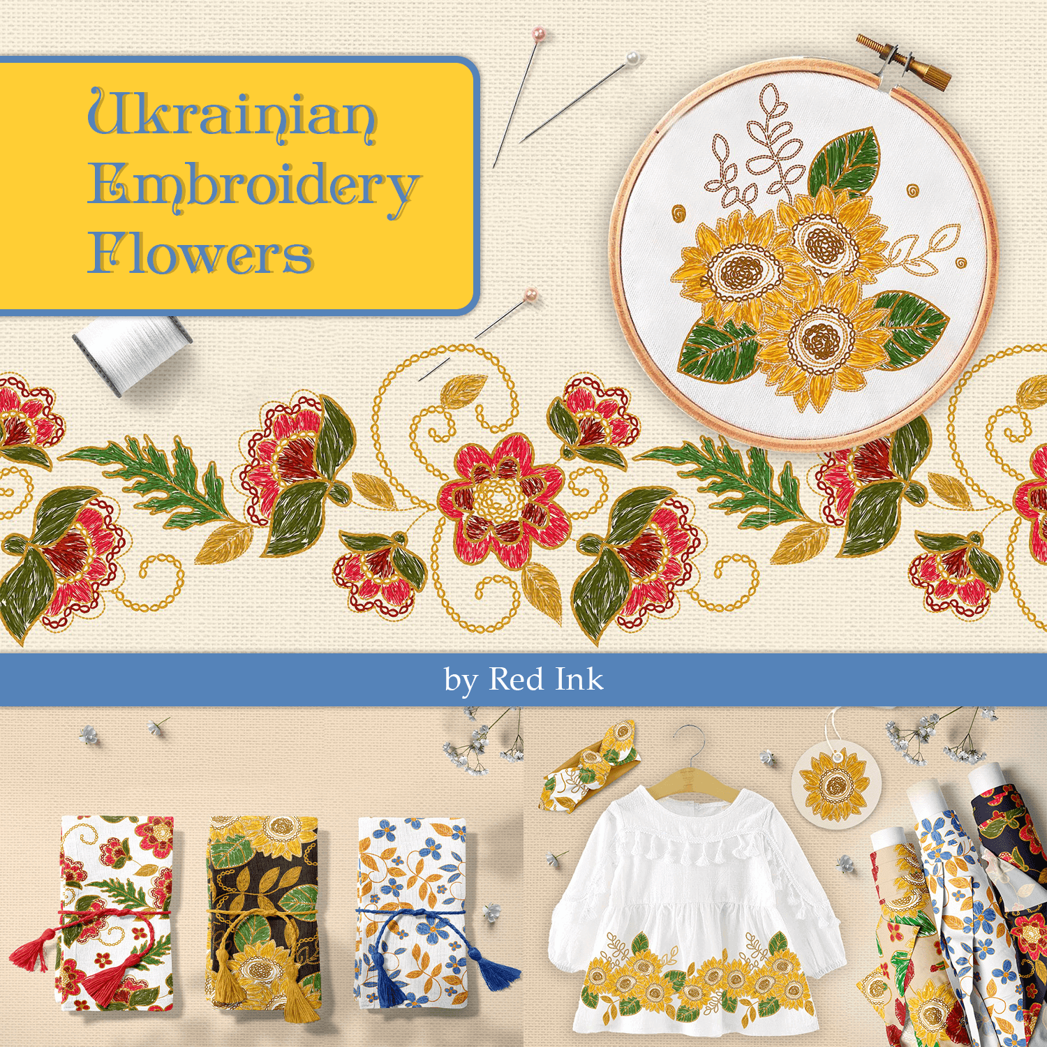 A Beautiful Ukrainian Embroidery of Poppies & Leaves. Folk Textiles.
