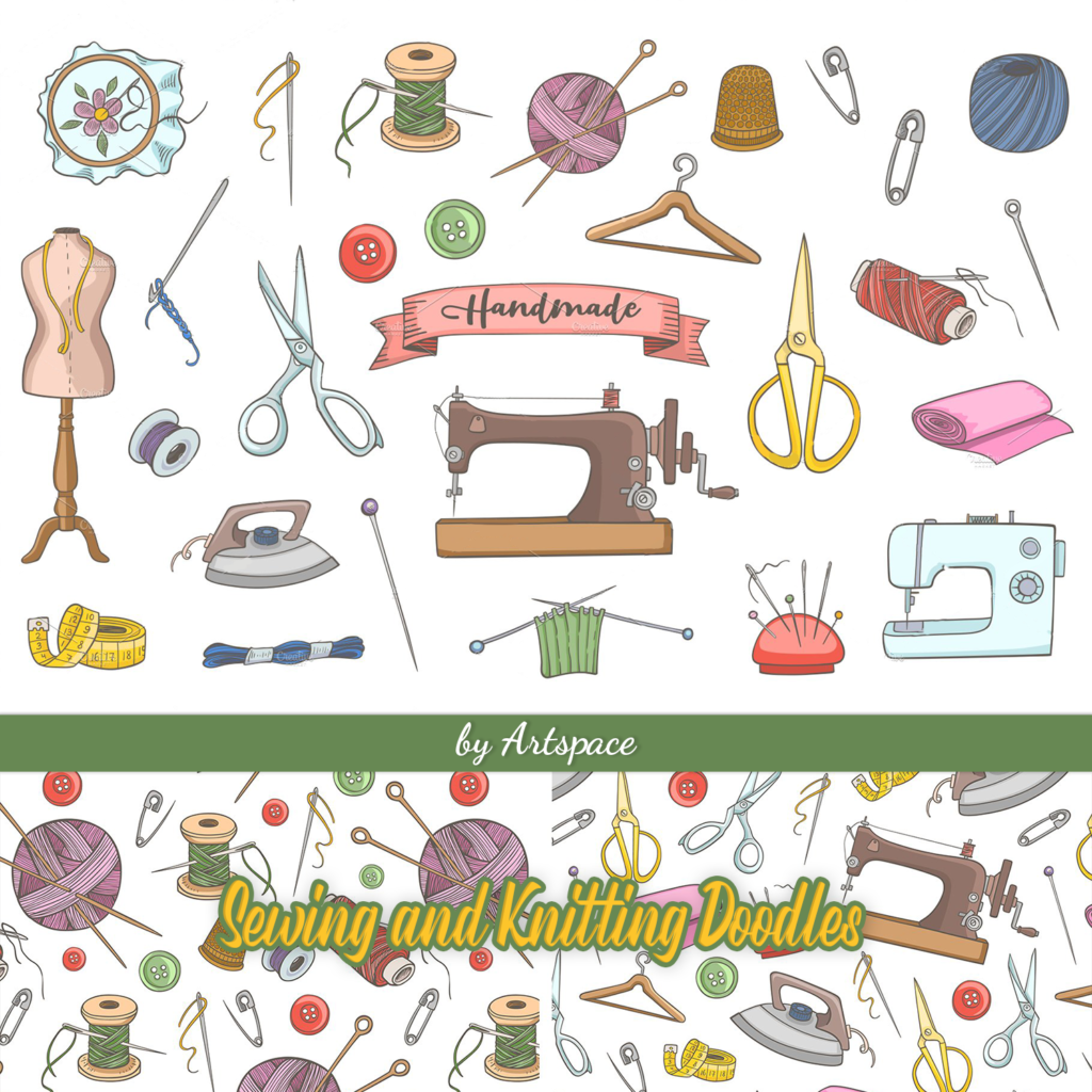 Sewing and Knitting Doodles – MasterBundles