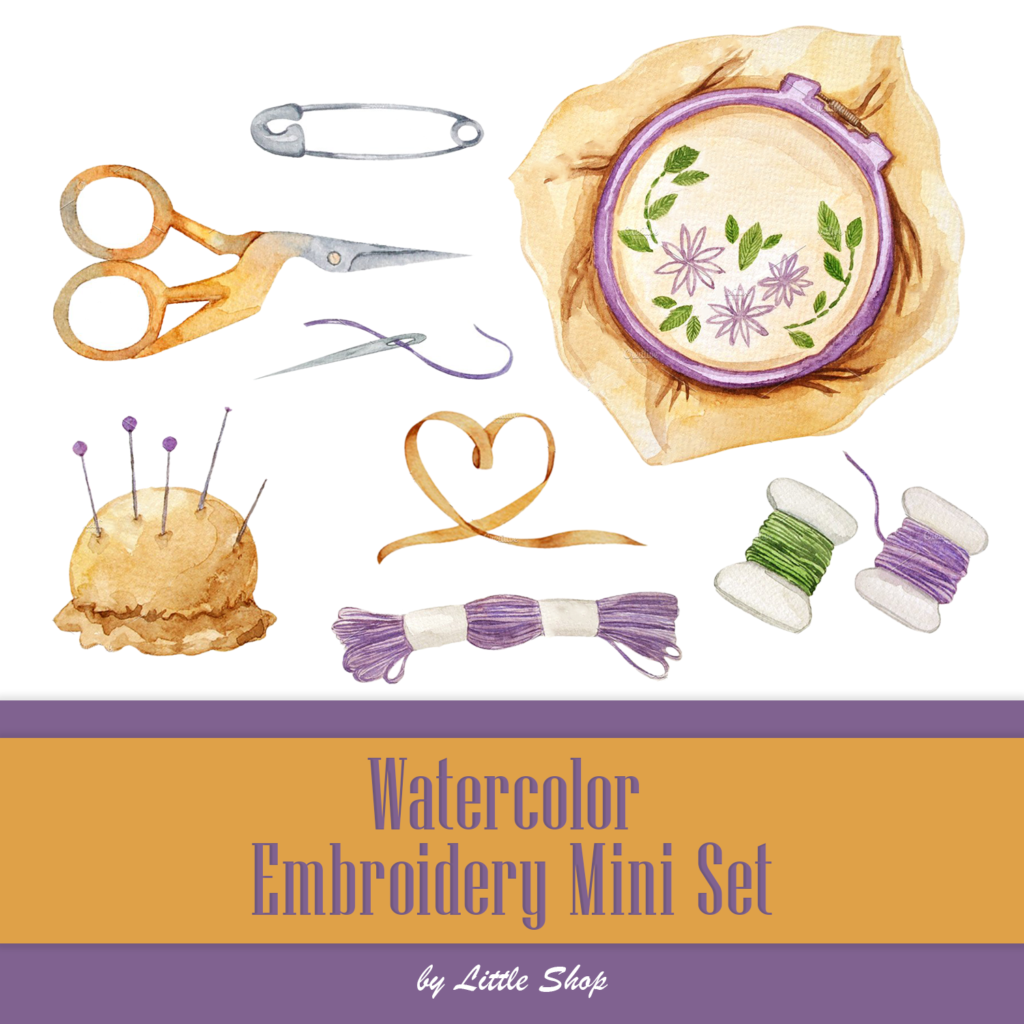 Watercolor Embroidery Mini Set MasterBundles