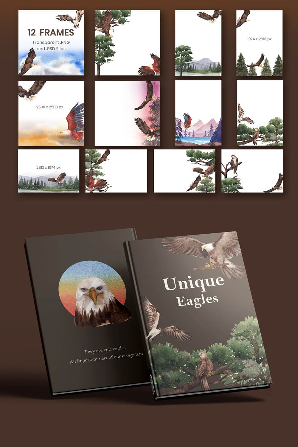 An example of the use of image elements of eagles.