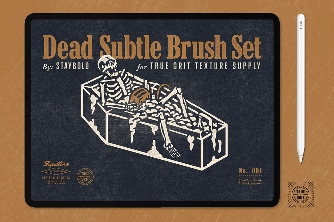 Dead Subtle Brush Set for true grit texture supply by Staybold.