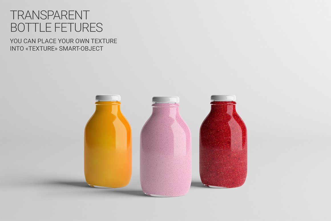 Realistic Glass Juice Bottles Mockup - Mockup Daddy