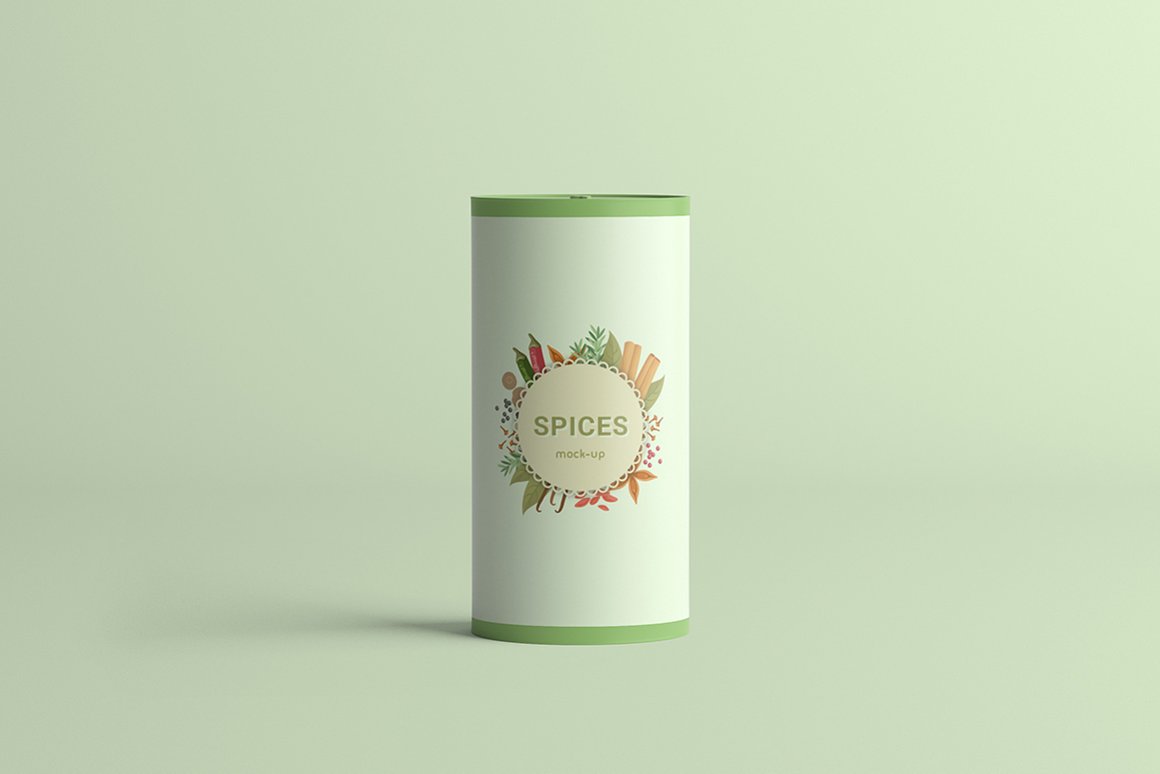 Green packaging for spices.