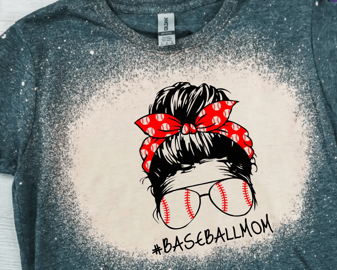 On the T-shirt there is a drawing with a girl in glasses decorated to look like a baseball.