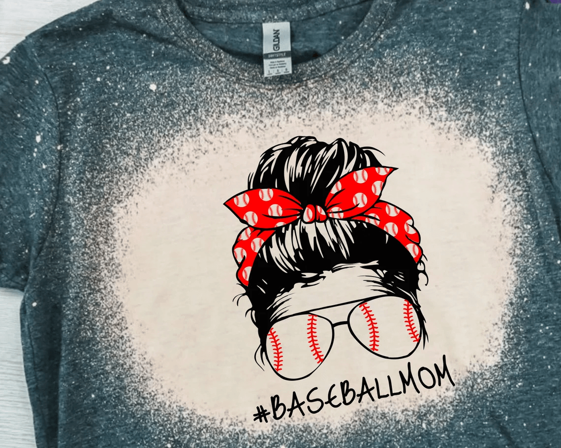 Baseball Mom Life Shirt, Baseball Mom, Messy Bun Woman - StirTshirt