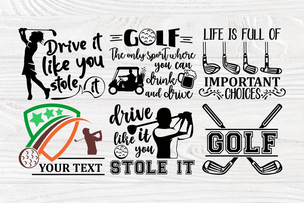 Golf SVG Bundle with inscription "The only sport where you can drink and drive".