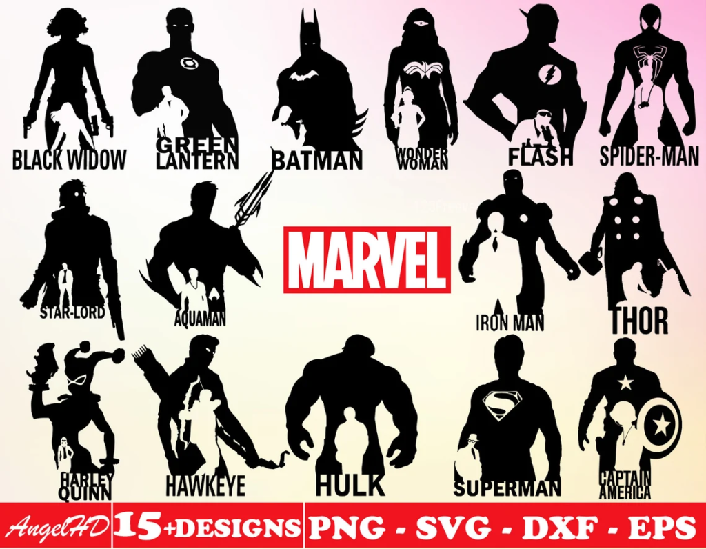 15+ Superhero Silhouette Svg Pack Layered Item – MasterBundles