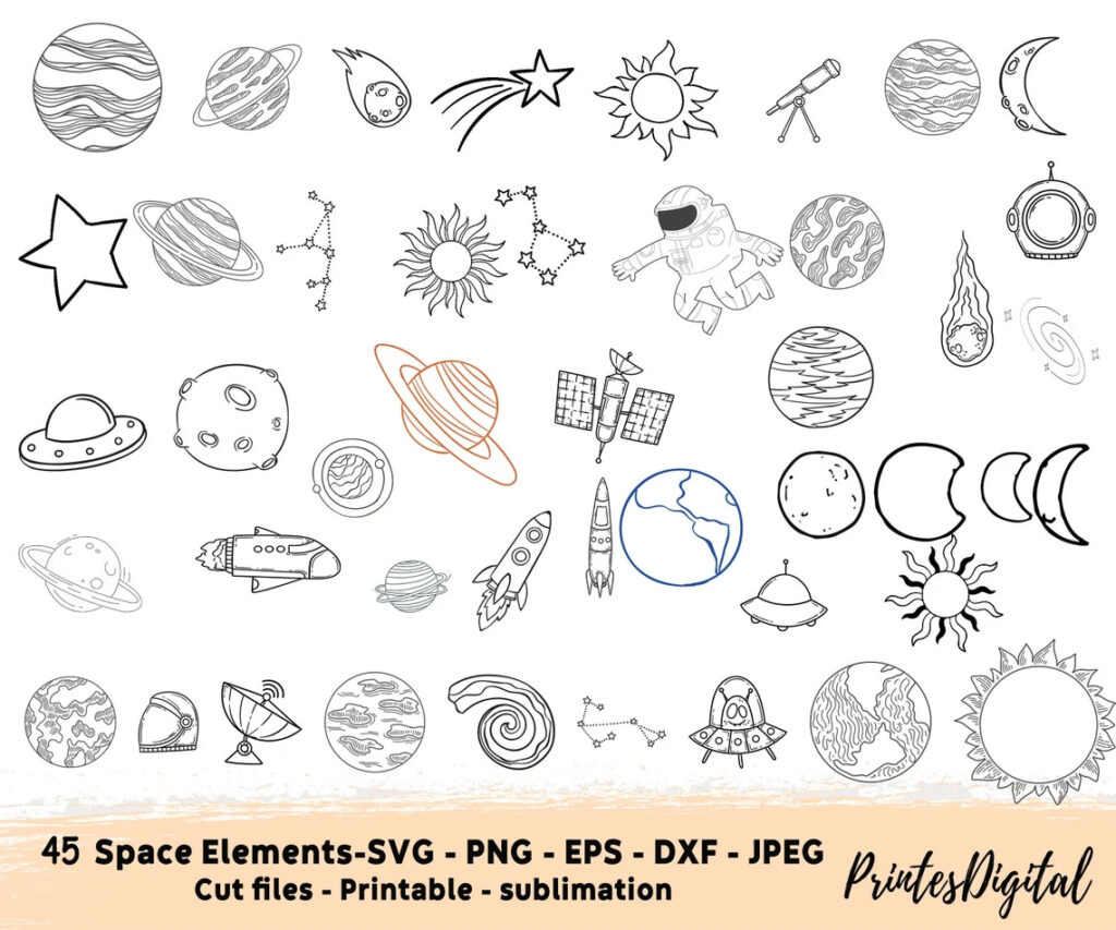 45 Space Svg Bundle, Planets Svg Cricut – MasterBundles