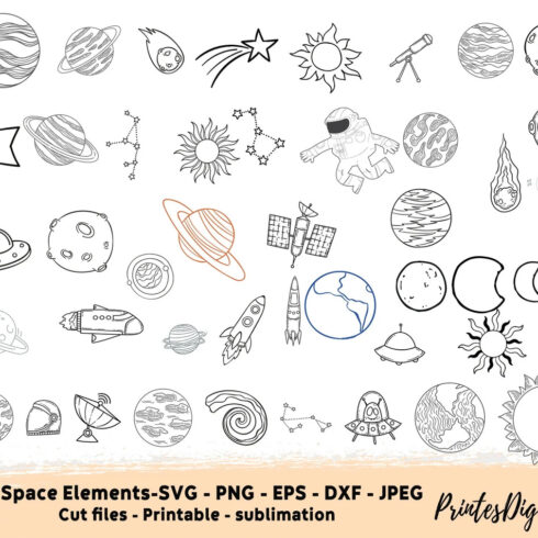 45 Space Svg Bundle, Planets Svg Cricut | Master Bundles