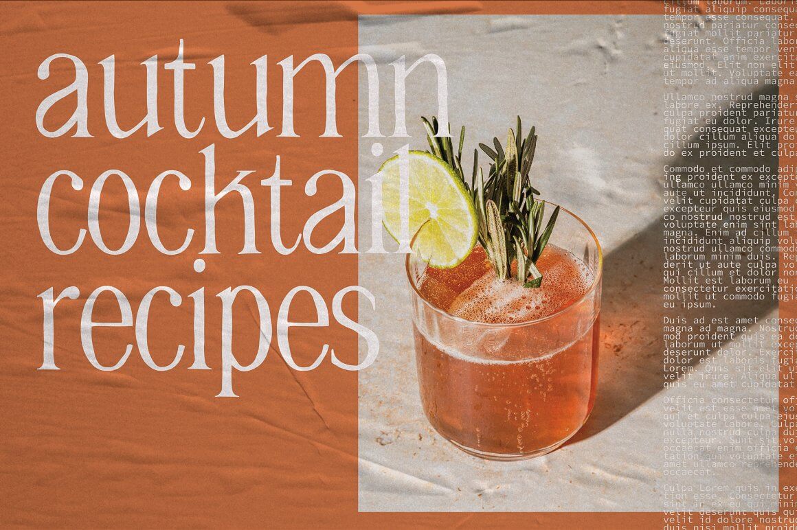 Autumn cocktail recipe with lime.