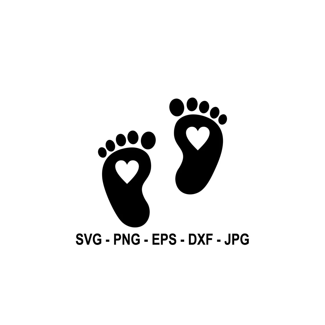 Footprints with a heart.