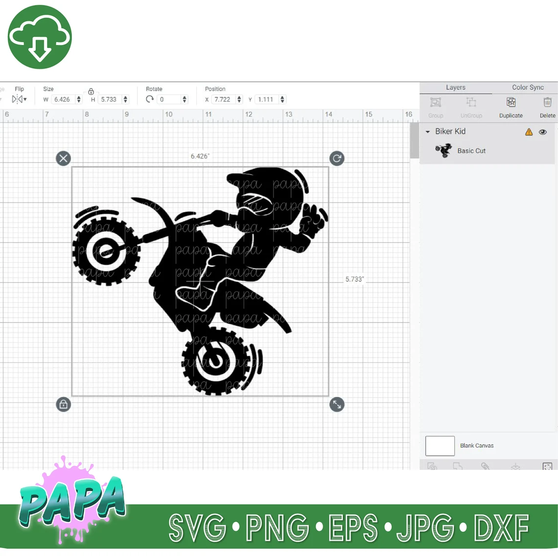 A unique image of a small motorcyclist in a constructor.