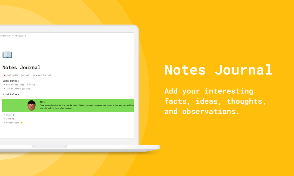 Notes Journal - add your interesting facts, ideas, thoughts, and observations.