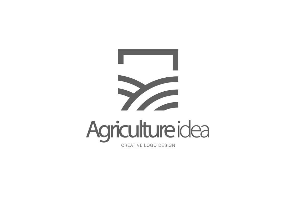 Gray agriculture logo on a white background.
