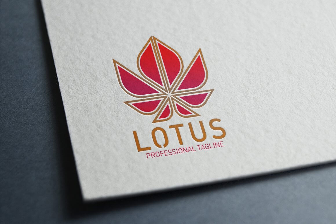A logo depicting an orange-red lotus with a yellow border on a white background.