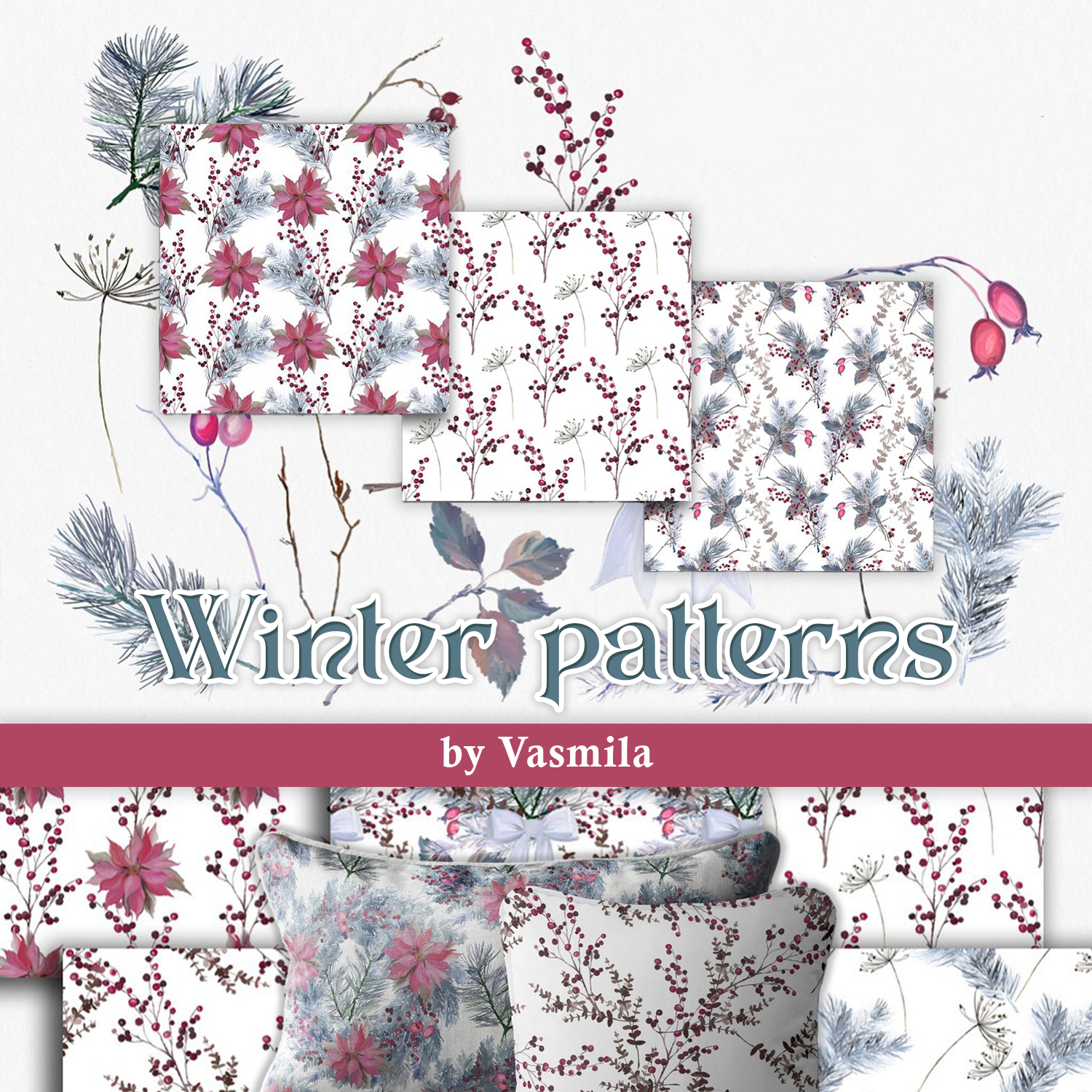 Winter Pattern Names 10 Winter Patterns: Christmas Seamless Patterns – MasterBundles