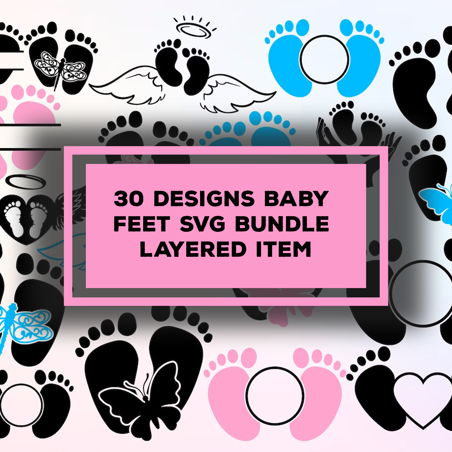 Prints of 30 designs baby feet.