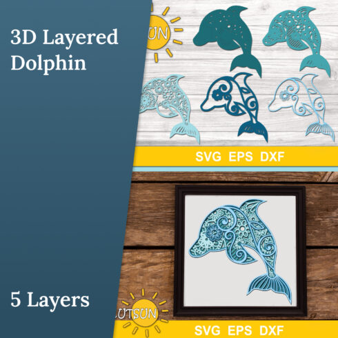 3d layered dolphin preview.