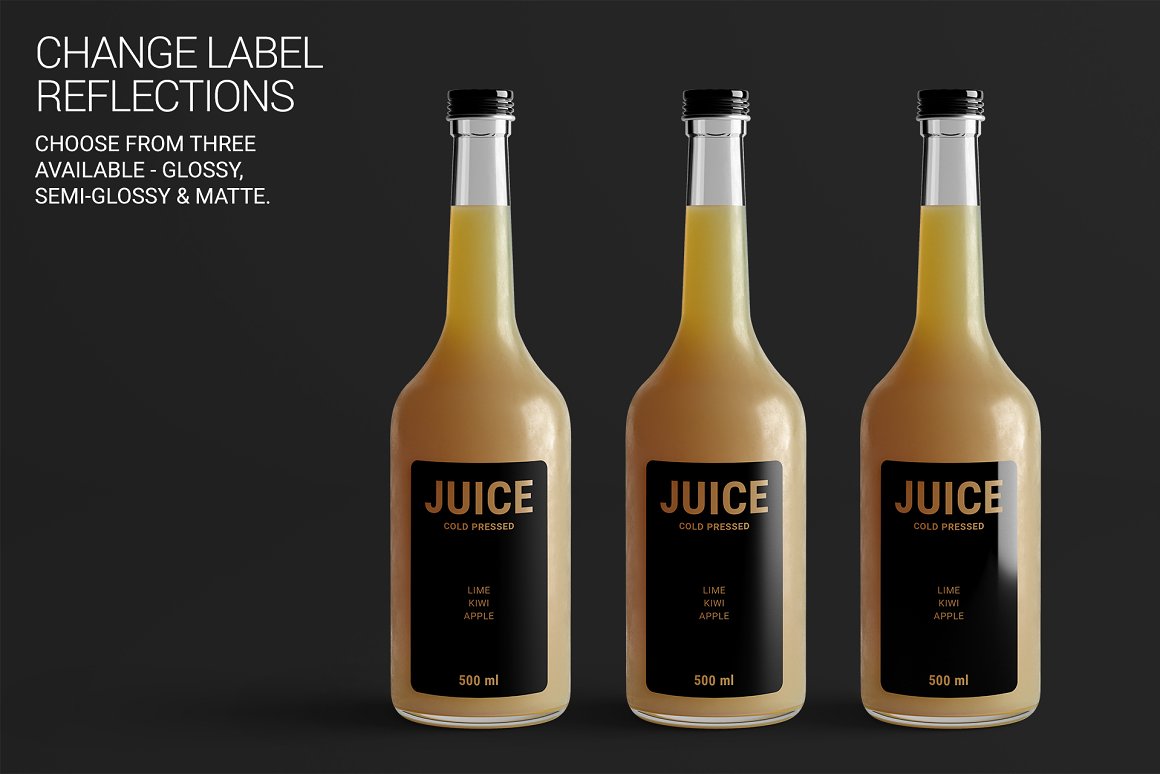 Orange glass bottle with black label.