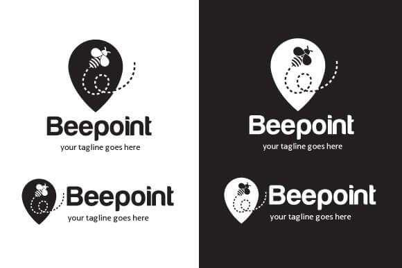 Logo of Beepoint on the white and black backgrounds.