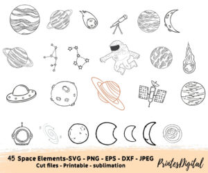 45 Space Svg Bundle, Planets Svg Cricut – MasterBundles