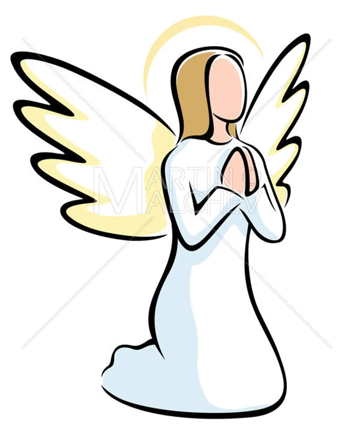 Prayer of an angel with a nimbus.