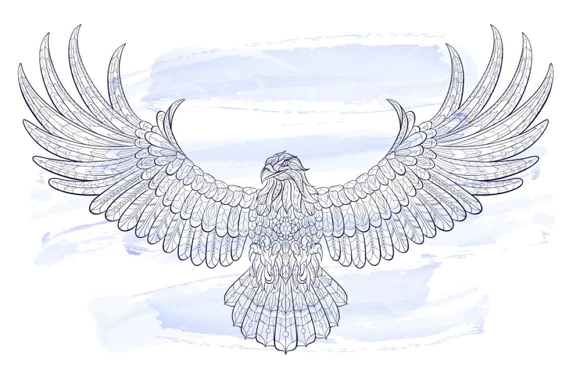 Image of a transparent eagle with outstretched wings.
