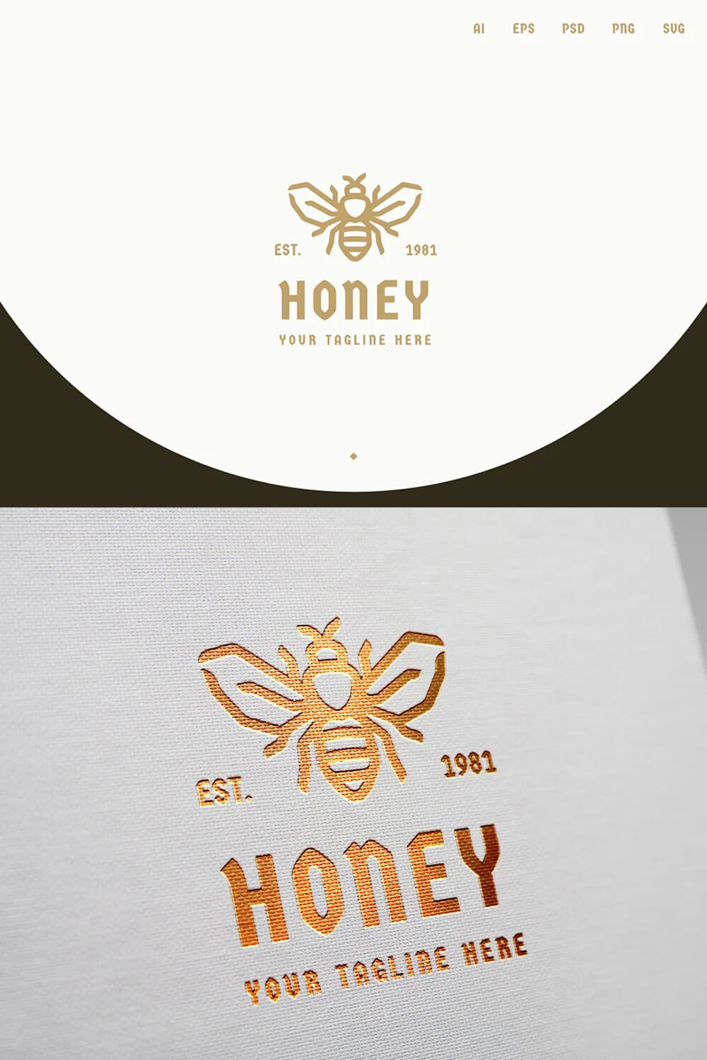Two variants of Bee Logo Template.