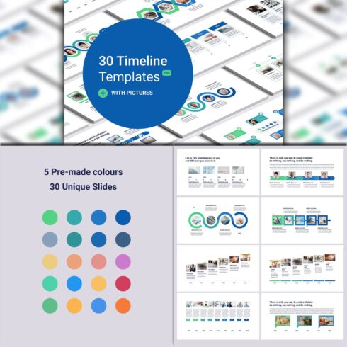 Timeline with Images Google Slides cover image.