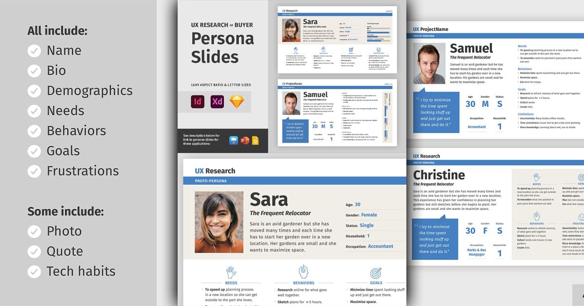 Persona Slides for User Research facebook image.