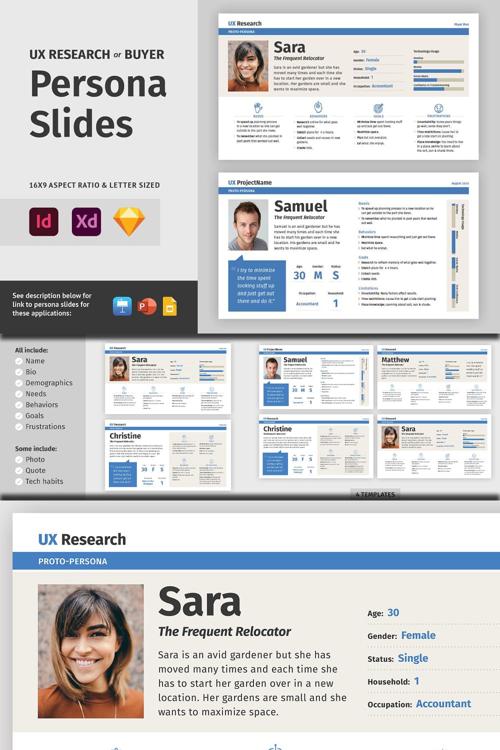 Persona Slides for User Research pinterest image.