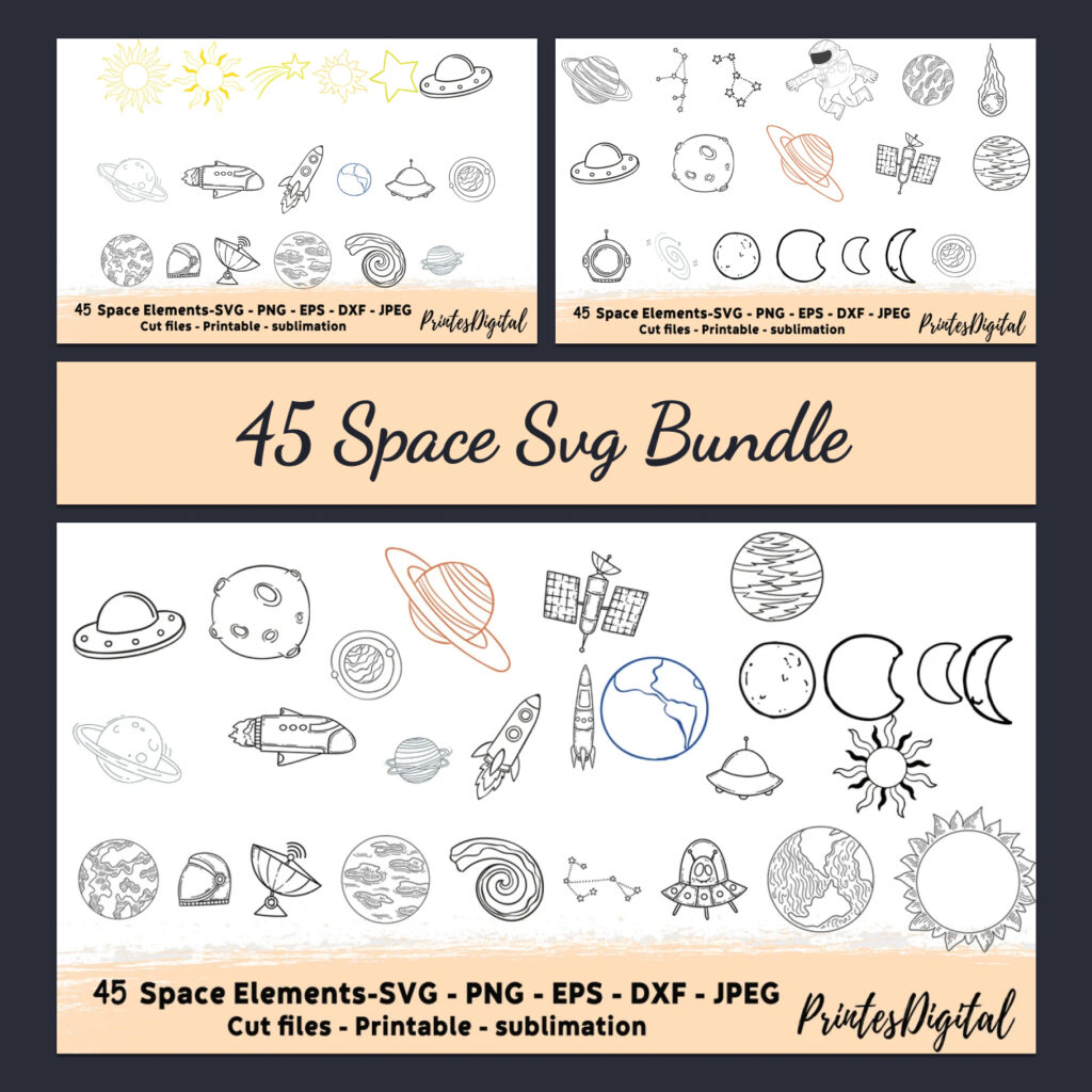 45 Space Svg Bundle, Planets Svg Cricut – MasterBundles