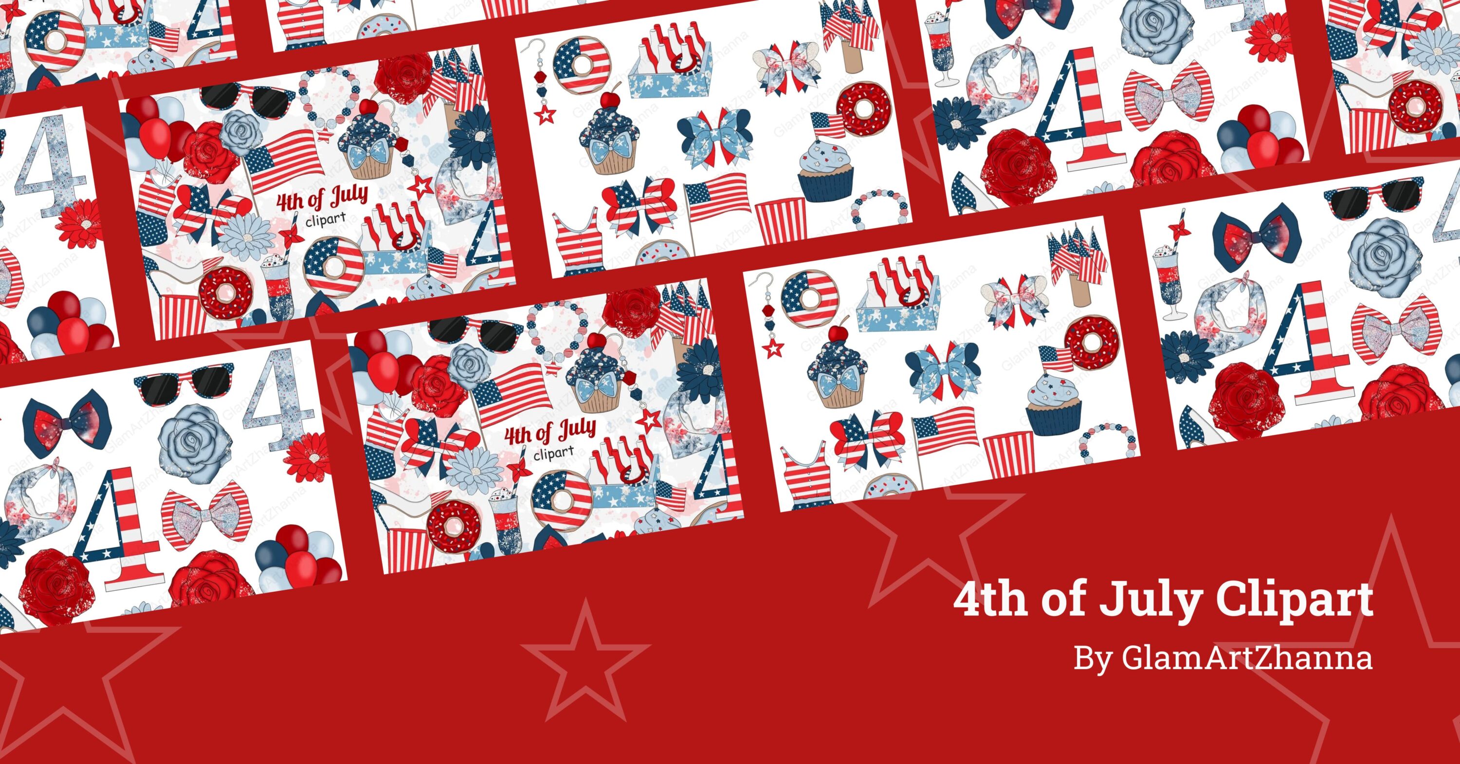 4th of July Clipart facebook image.
